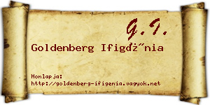 Goldenberg Ifigénia névjegykártya